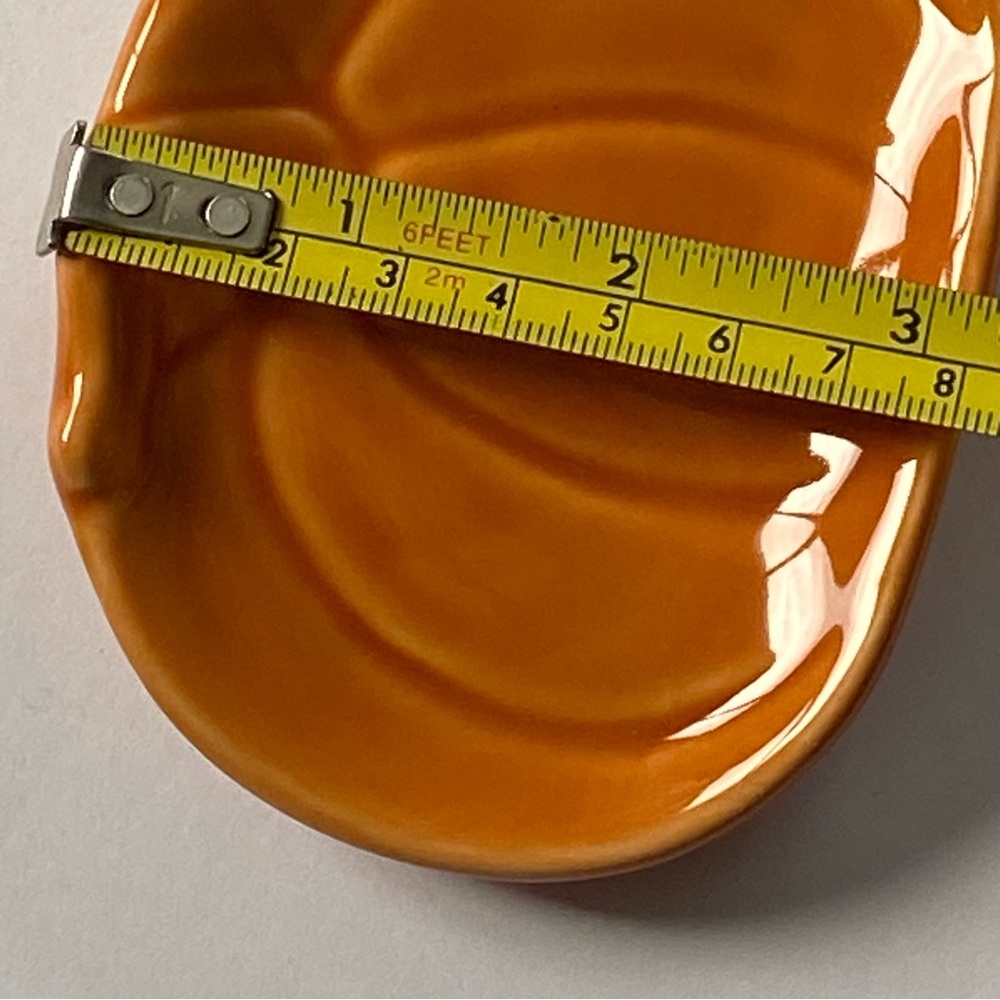 Pumpkin Trinket Dish Small Plate Thanksgiving Ceramic Fall Autumn Orange MINT - Picture 7 of 13
